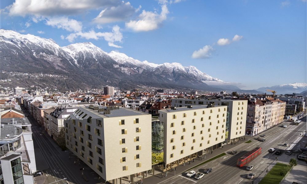 Visualisierung Luftaufnahme Stadt Carré mit Umgebung in Innsbruck-Wilten